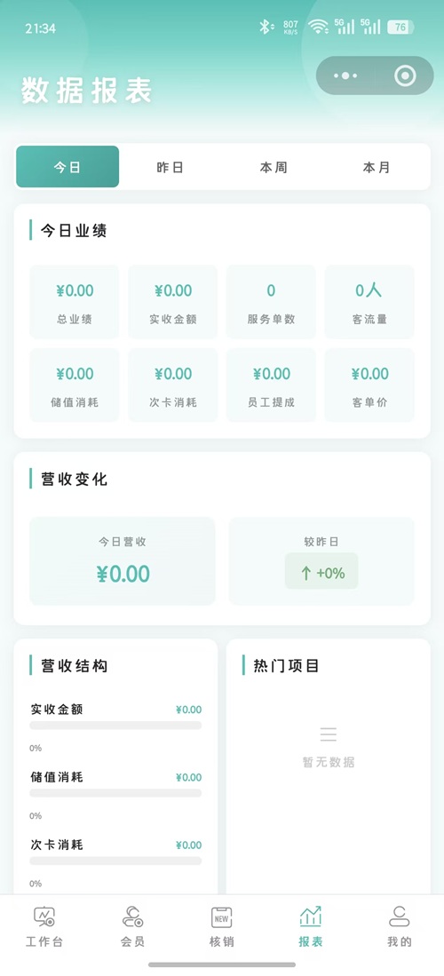 数据报表界面